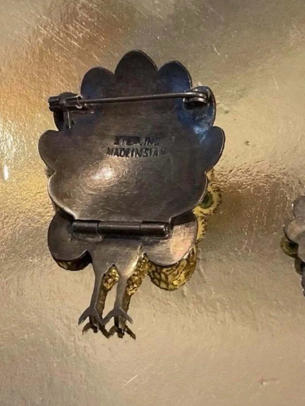 Vintage‎ silver peacock brooch and earrings